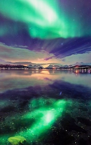 风景壁纸 自然风景壁纸 黑夜极光唯美手机壁纸