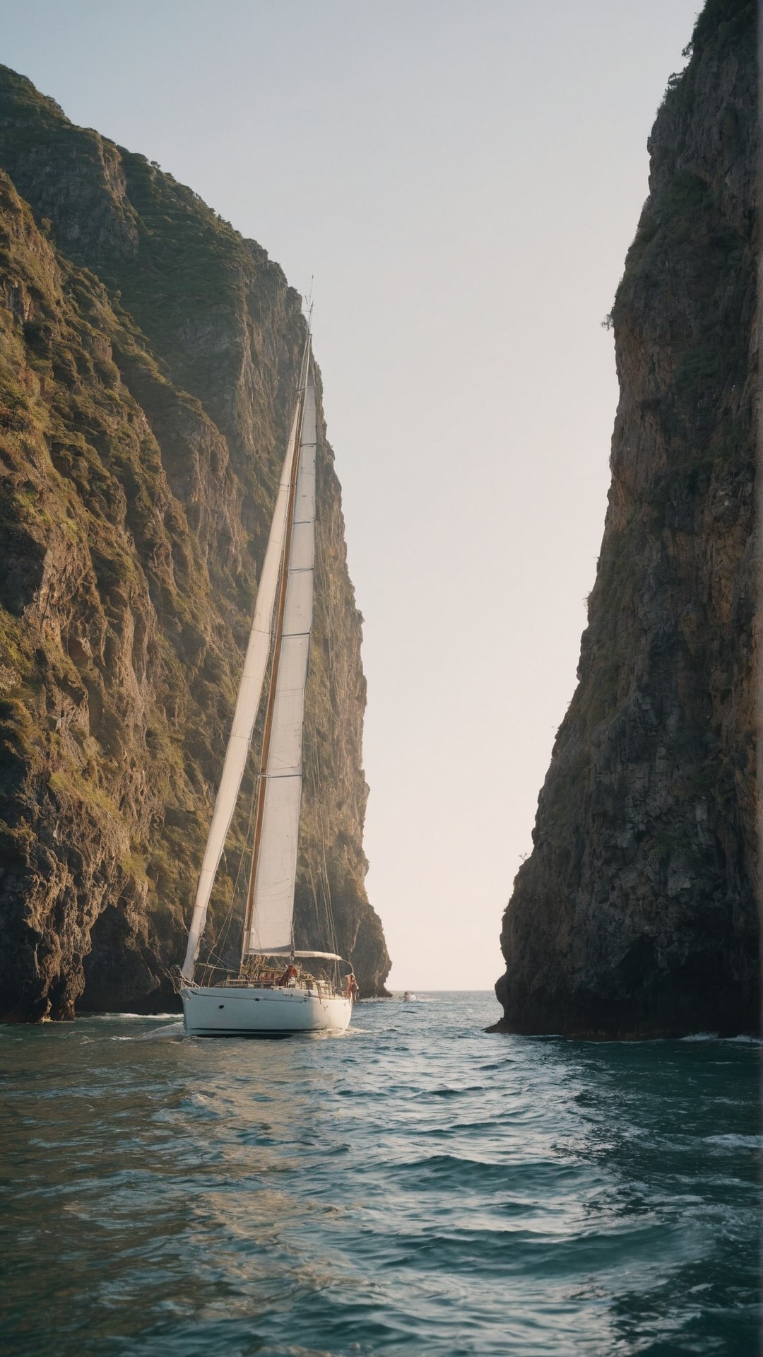 帆船航行在绝美的海景壁纸