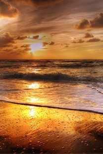 美丽海滩日落风景图片壁纸