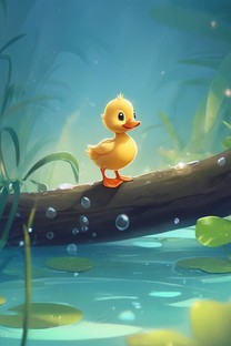 可爱的小鸭子卡通背景图片壁纸3