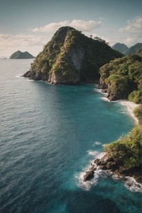 海洋中的小岛风景图片壁纸