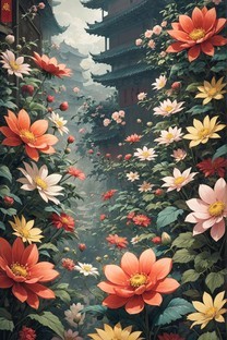 壁纸中的花卉元素：一种浪漫的融合