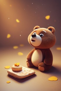 可爱的棕熊卡通背景图片壁纸2