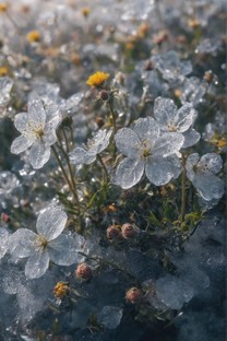 冰冻的鲜花拍出来的照片居然这么美