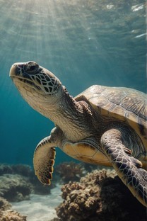 海洋水下的乌龟图片壁纸