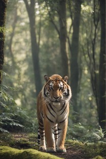 森林里休息的老虎图片壁纸