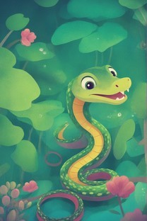 十二生肖系列之蛇可爱卡通背景壁纸