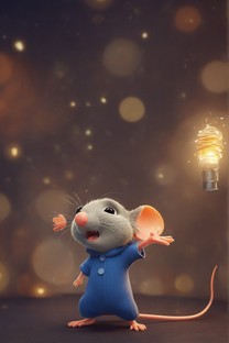 十二生肖系列之鼠可爱卡通背景壁纸2