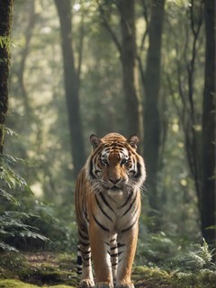 森林里休息的老虎图片壁纸