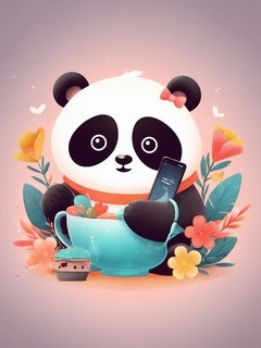 可爱的熊猫卡通背景图片壁纸