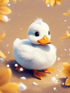 可爱的小鸭子卡通背景图片壁纸