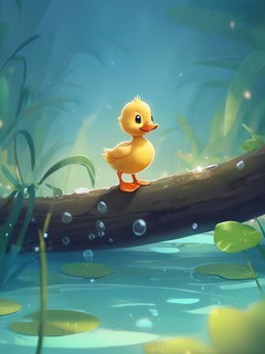 可爱的小鸭子卡通背景图片壁纸3
