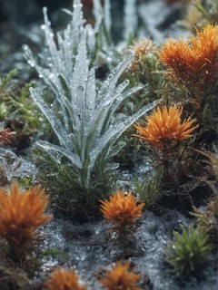 低温持续盘点凝冻下植物的冰晶世界