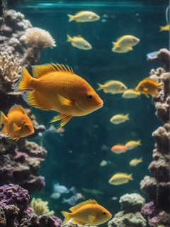 梦幻世界鱼缸里的金鱼图片壁纸3