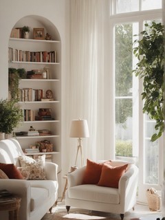 高清晰温馨的白色房间与家居摆设壁纸2