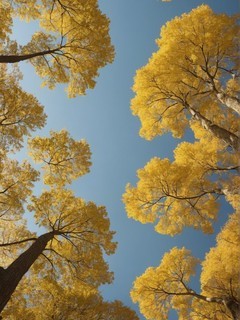 银杏树林的秋天金黄之美：高清手机壁纸风景