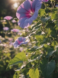 色彩绚丽的牵牛花特写图片壁纸