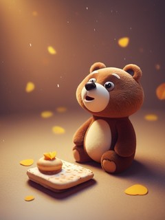可爱的棕熊卡通背景图片壁纸2