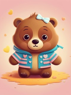 可爱的棕熊卡通背景图片壁纸