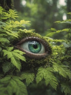 森林中的大眼睛高清图片壁纸