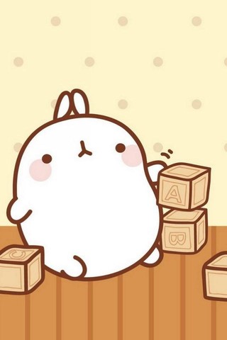 可爱胖兔Molang卡通iPhone 5手机壁纸