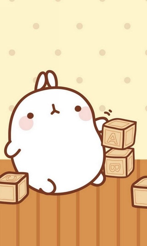 可爱胖兔Molang卡通iPhone 5手机壁纸