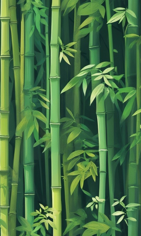 可爱的竹子卡通背景图片壁纸2