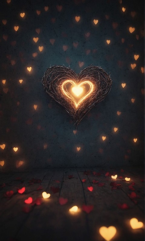 爱情之光：爱心与眩光壁纸