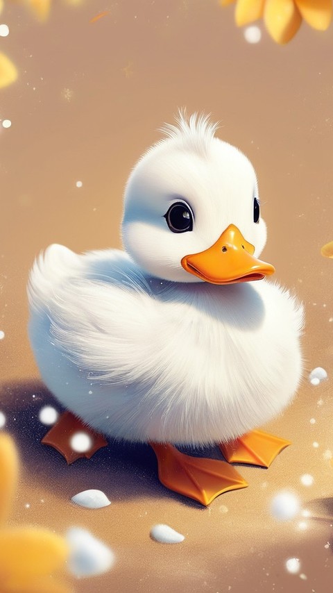 可爱的小鸭子卡通背景图片壁纸