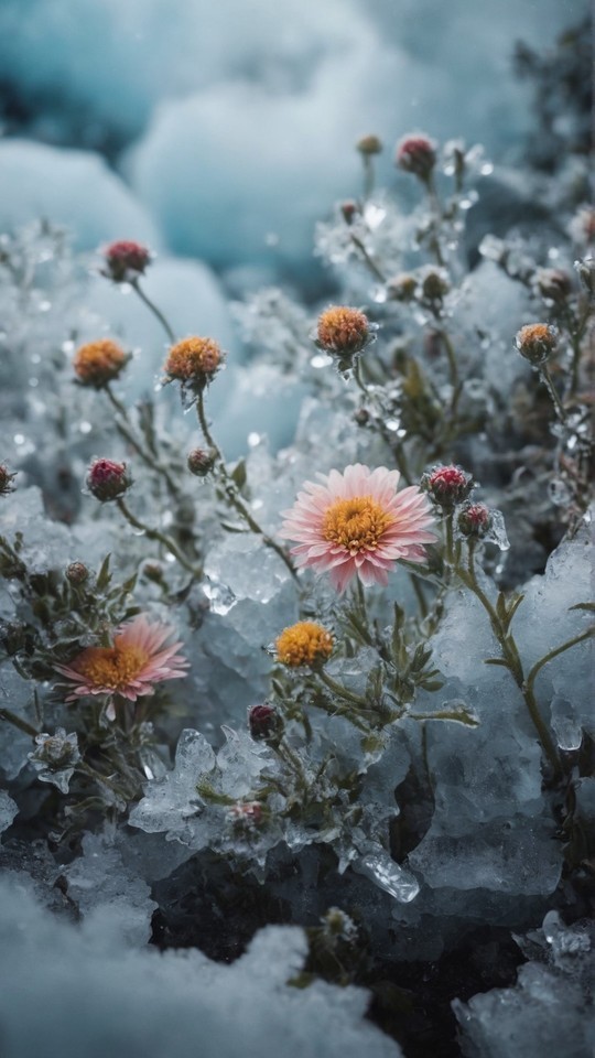冰封下的花,被冰封的鲜花之美