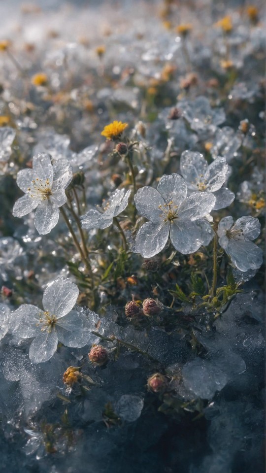 冰冻的鲜花拍出来的照片居然这么美