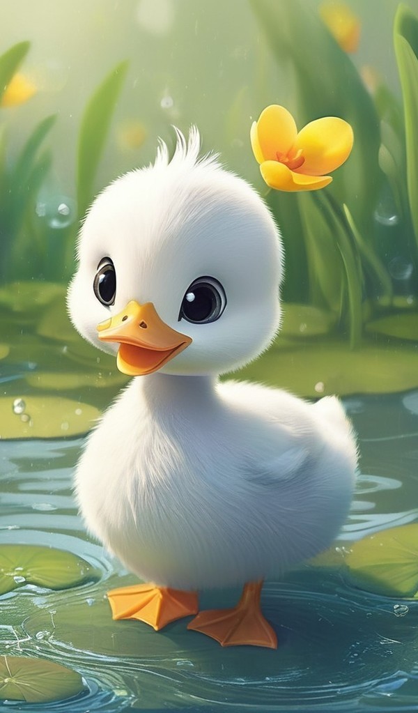 可爱的小鸭子卡通背景图片壁纸2