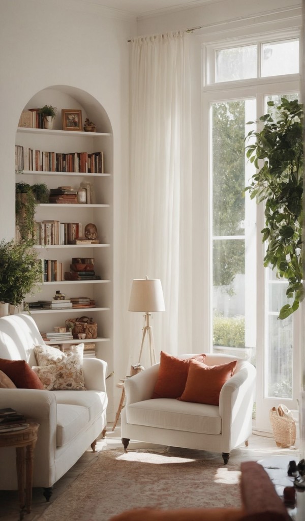 高清晰温馨的白色房间与家居摆设壁纸2