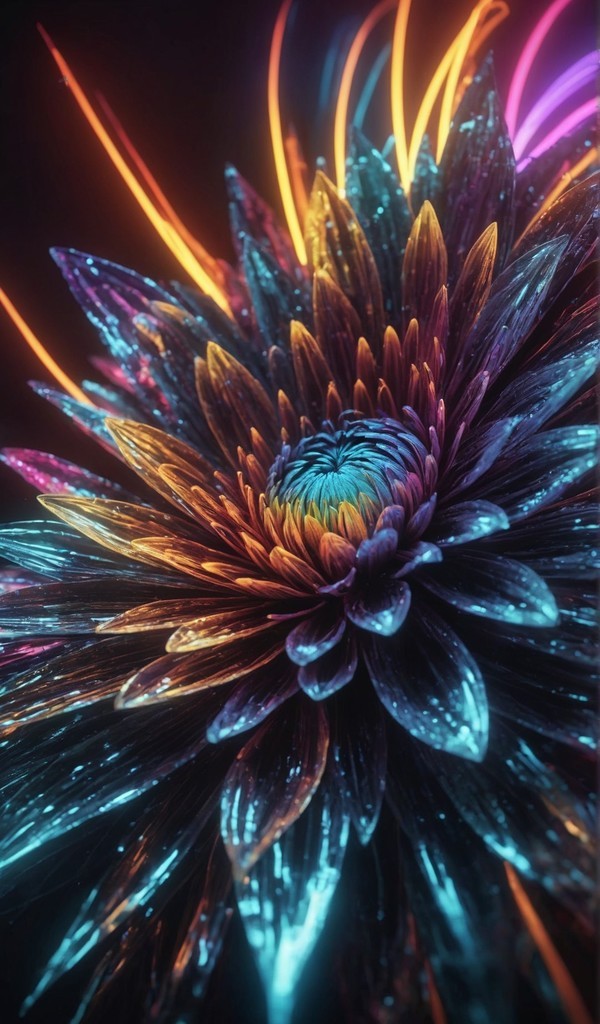 抽象的霓虹花背景图片素材壁纸