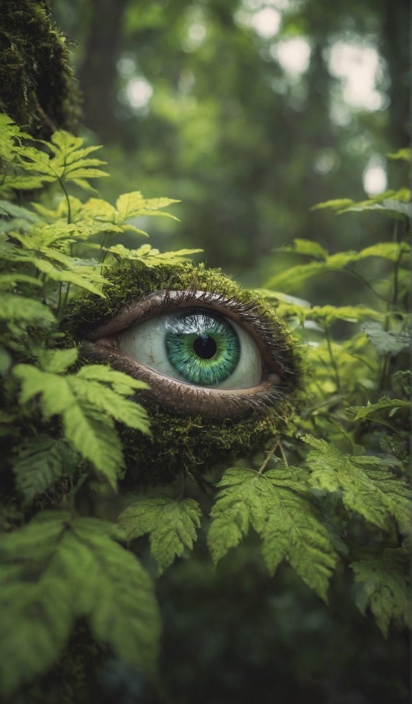 森林中的大眼睛高清图片壁纸