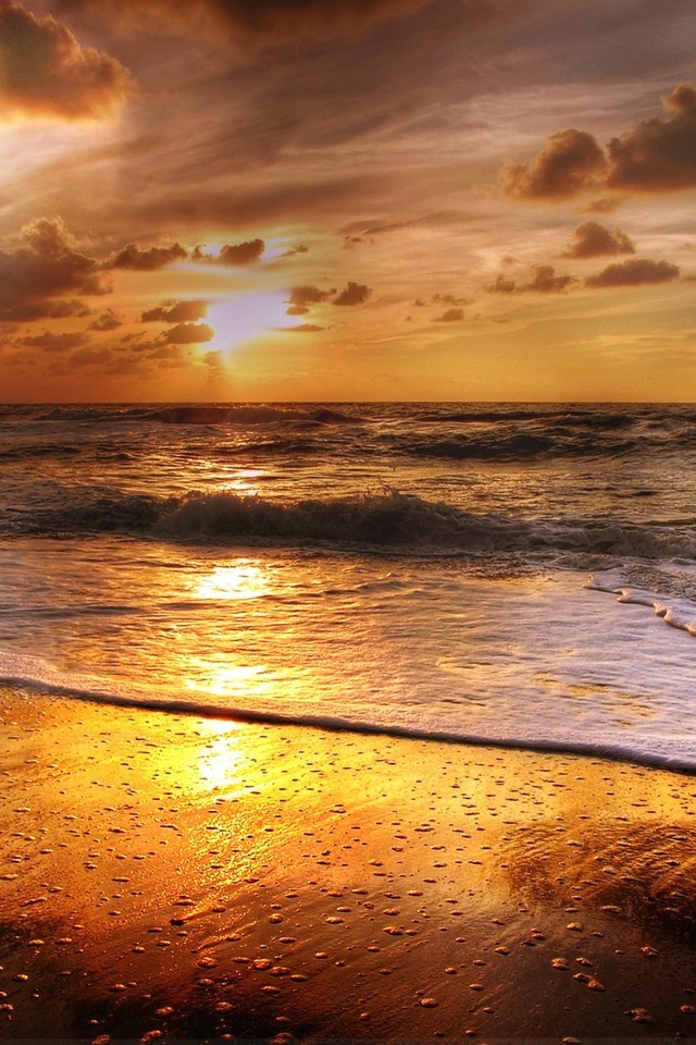 美丽海滩日落风景图片壁纸