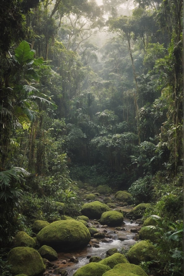 热带雨林绿色植物风景图片壁纸