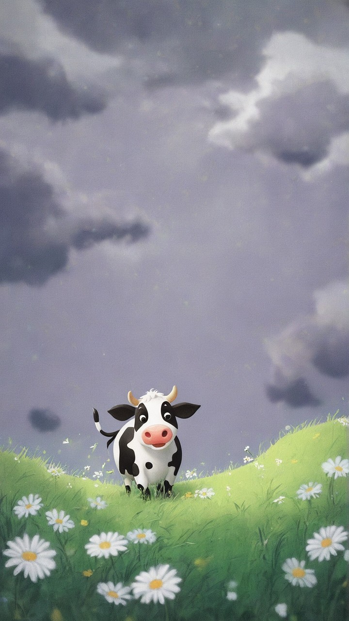 十二生肖系列之牛可爱卡通背景壁纸
