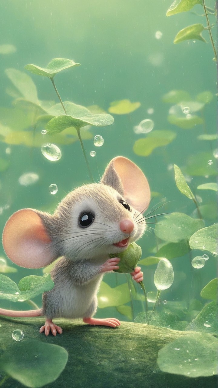 十二生肖系列之鼠可爱卡通背景壁纸