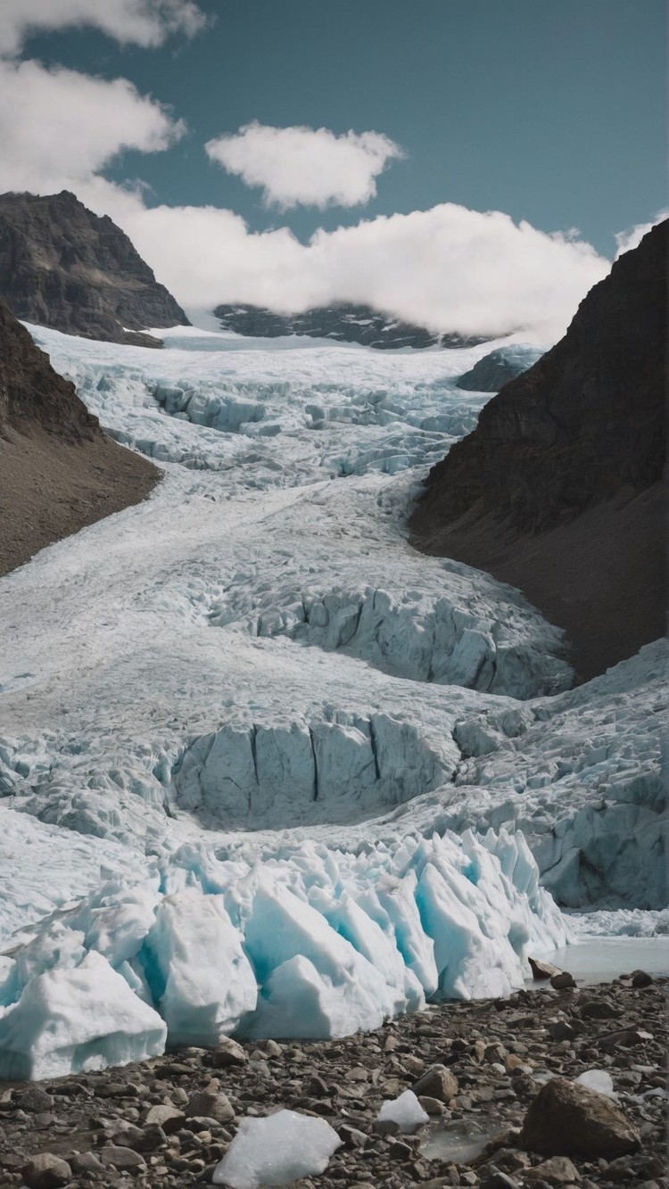 冰川融化的唯美瞬间：绝美自然风景手机壁纸高清