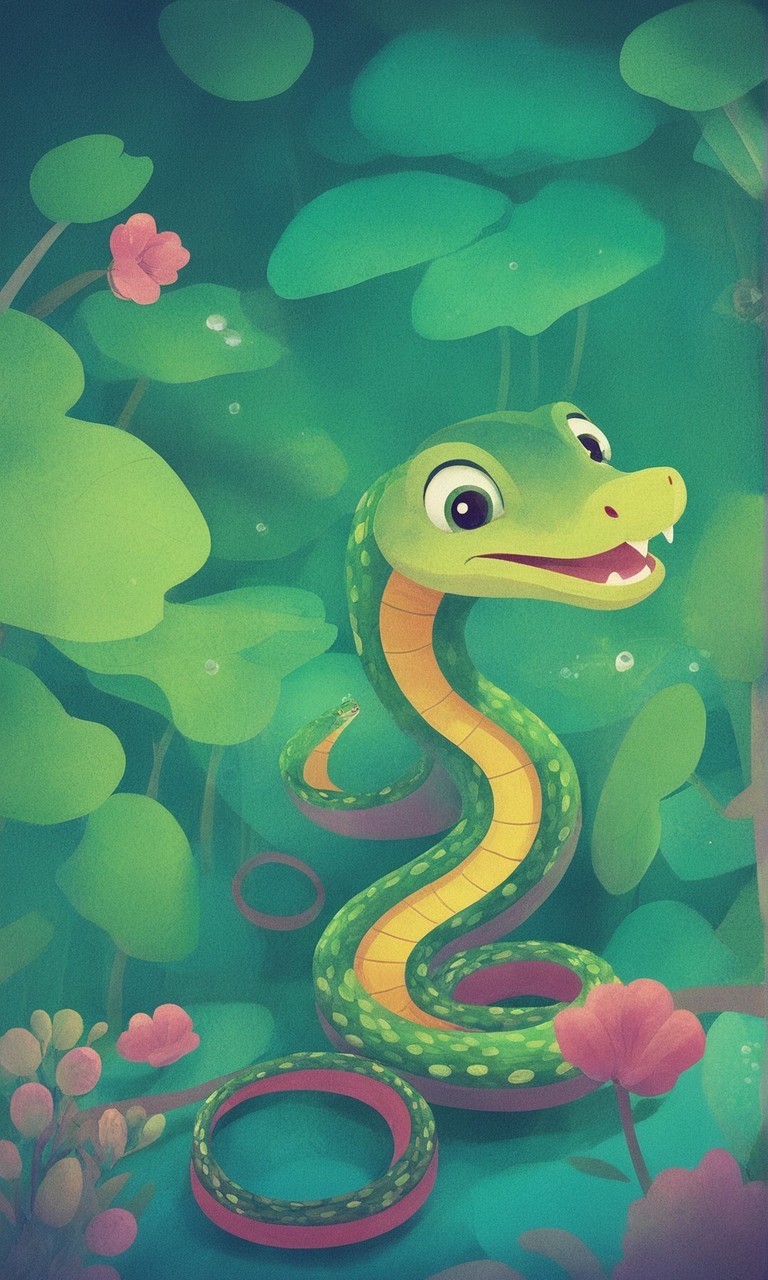 十二生肖系列之蛇可爱卡通背景壁纸