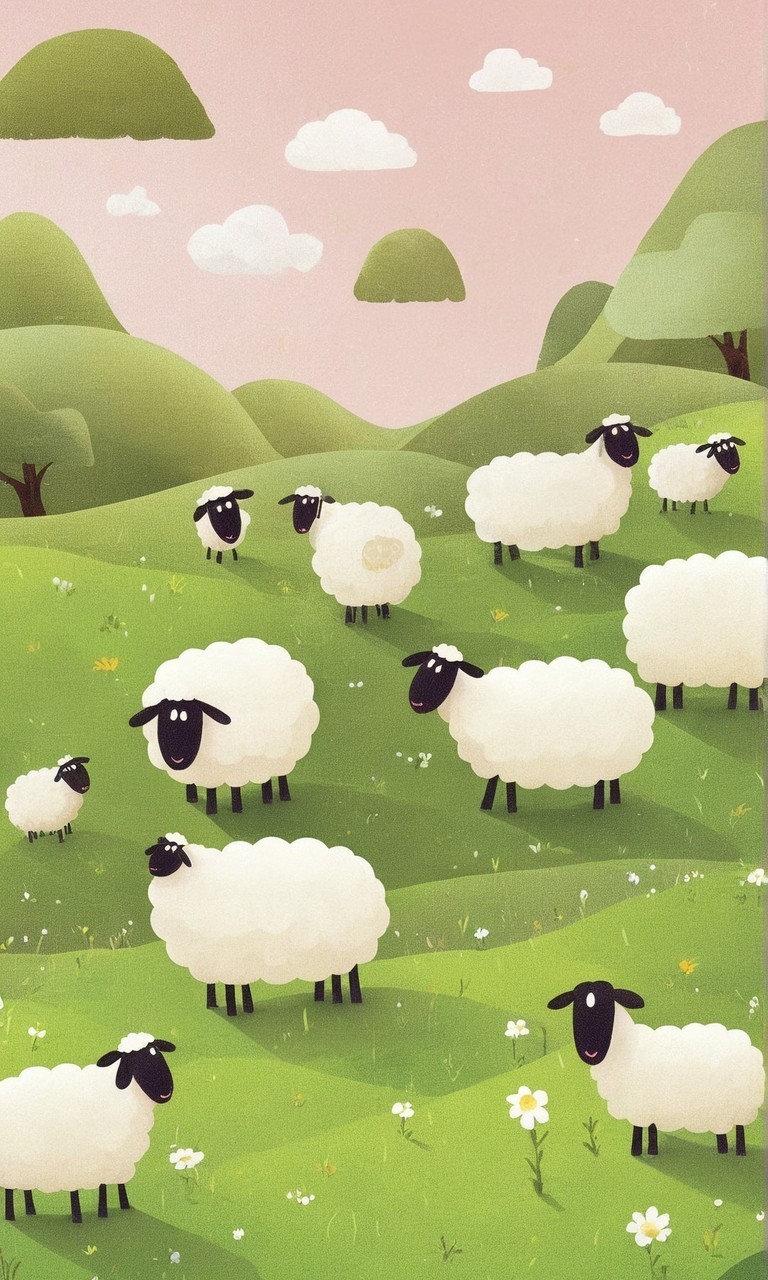 十二生肖系列之羊可爱卡通背景壁纸