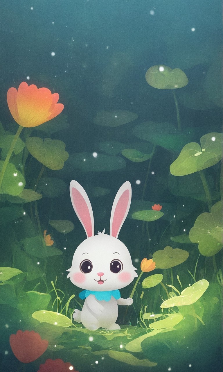 十二生肖系列之兔可爱卡通背景壁纸