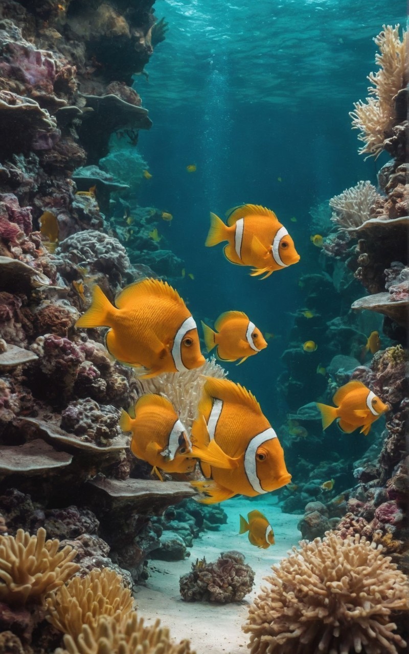 绝美的海底世界鱼群风景壁纸