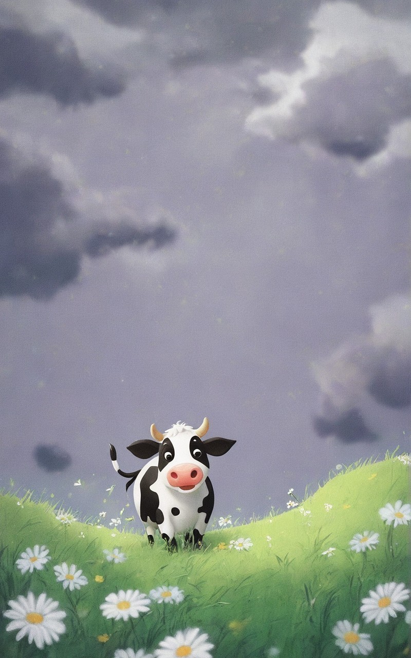 十二生肖系列之牛可爱卡通背景壁纸