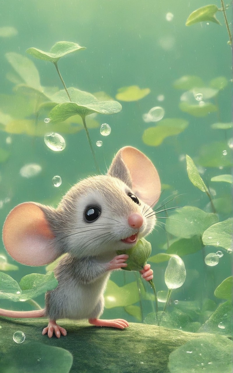 十二生肖系列之鼠可爱卡通背景壁纸