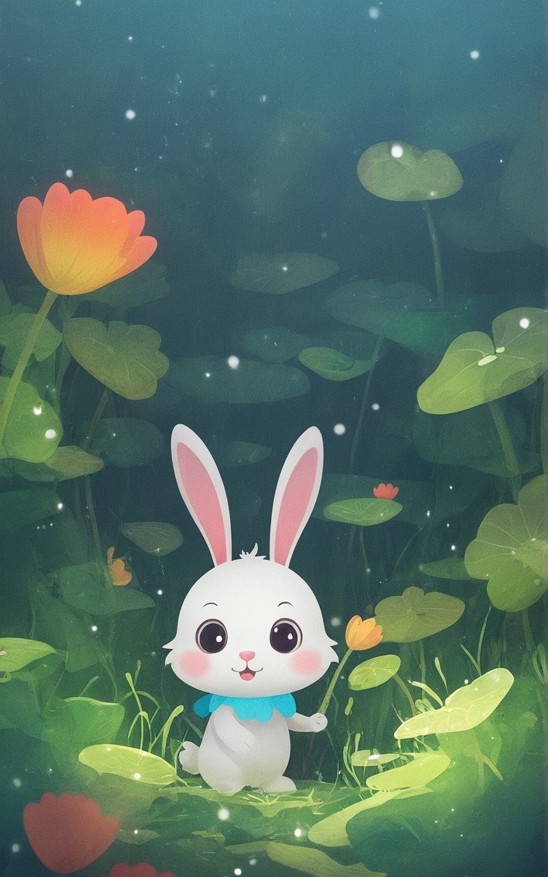 十二生肖系列之兔可爱卡通背景壁纸